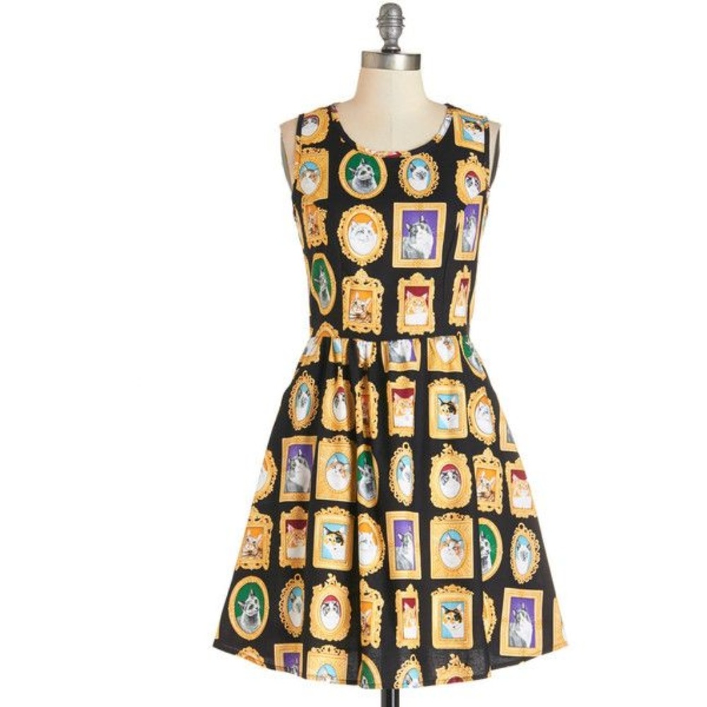 ModCloth Mew-seum Visit Dress- Medium